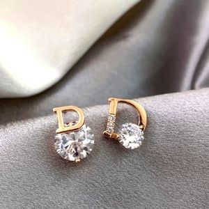 New Shiny LetterD Stud Earrings (2pairs)